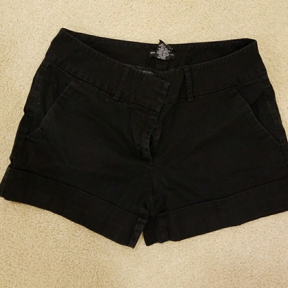 Black cuffed shorts